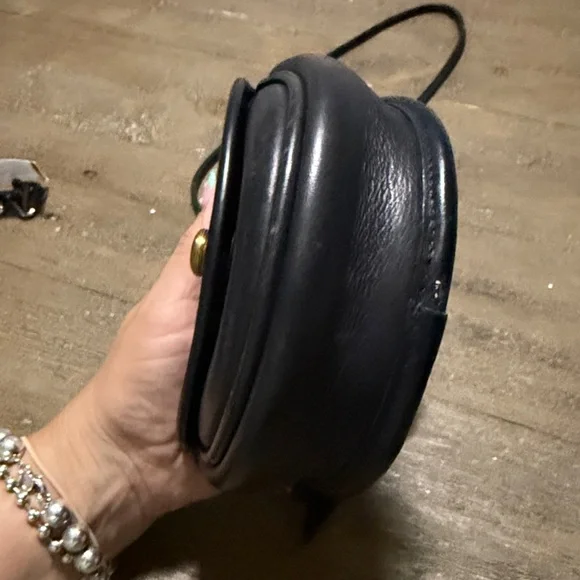 Coach black  Mini Leather Crossbody with Gold Snap - Picture 4 of 5